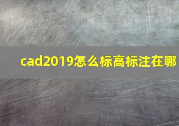 cad2019怎么标高标注在哪