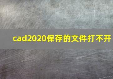 cad2020保存的文件打不开