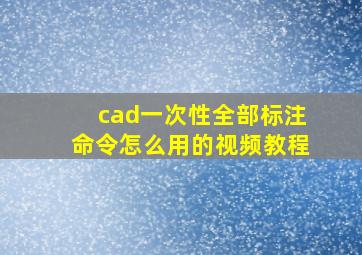 cad一次性全部标注命令怎么用的视频教程