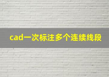 cad一次标注多个连续线段