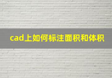 cad上如何标注面积和体积