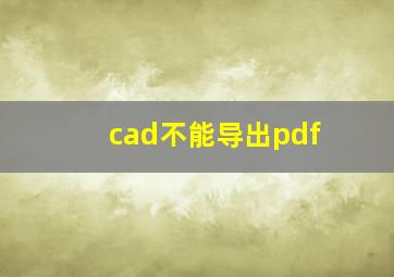 cad不能导出pdf