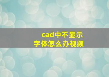 cad中不显示字体怎么办视频