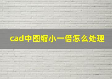 cad中图缩小一倍怎么处理