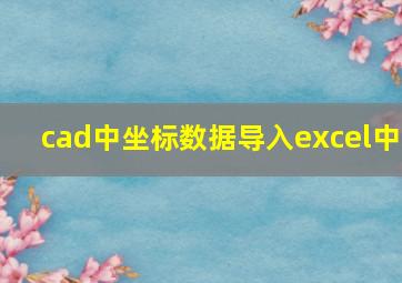 cad中坐标数据导入excel中