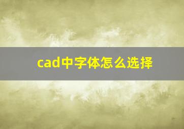 cad中字体怎么选择