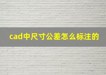 cad中尺寸公差怎么标注的