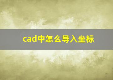 cad中怎么导入坐标