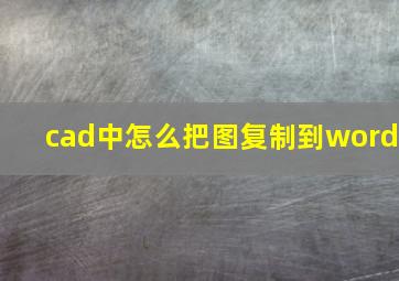 cad中怎么把图复制到word