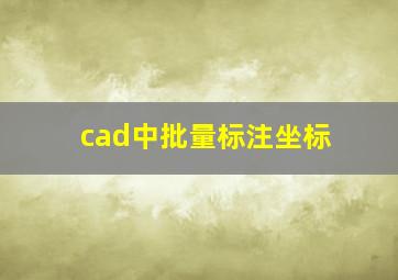 cad中批量标注坐标