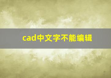 cad中文字不能编辑