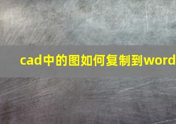 cad中的图如何复制到word