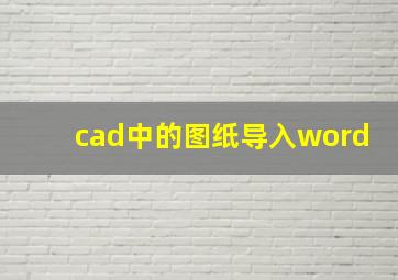 cad中的图纸导入word