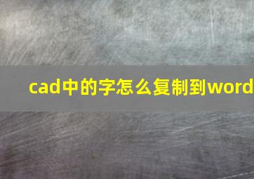 cad中的字怎么复制到word