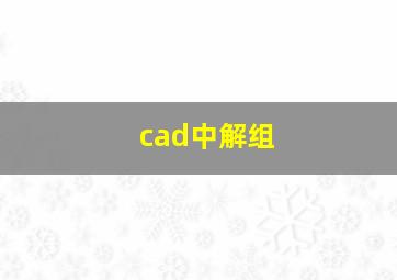 cad中解组