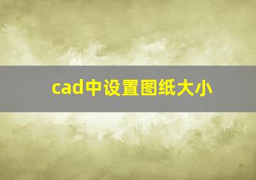 cad中设置图纸大小