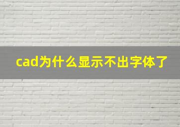 cad为什么显示不出字体了