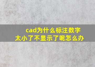 cad为什么标注数字太小了不显示了呢怎么办