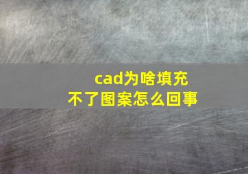 cad为啥填充不了图案怎么回事