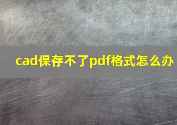 cad保存不了pdf格式怎么办