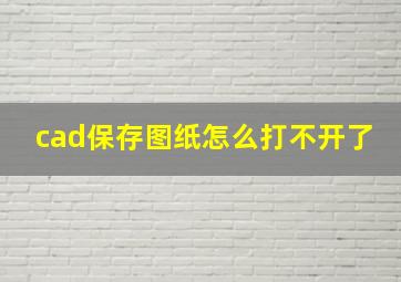 cad保存图纸怎么打不开了