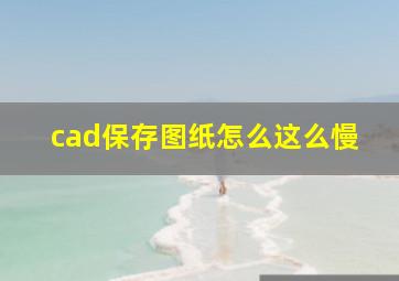 cad保存图纸怎么这么慢