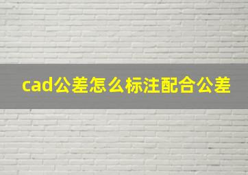 cad公差怎么标注配合公差