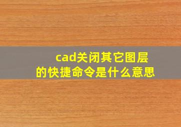 cad关闭其它图层的快捷命令是什么意思