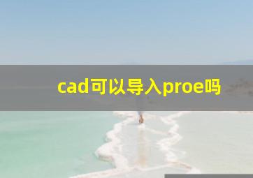 cad可以导入proe吗