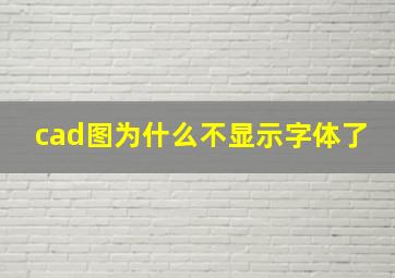 cad图为什么不显示字体了