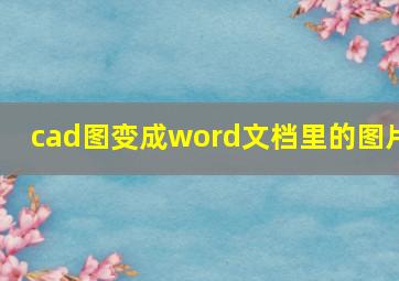 cad图变成word文档里的图片