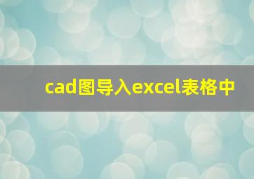 cad图导入excel表格中