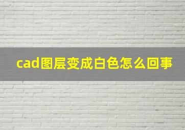 cad图层变成白色怎么回事