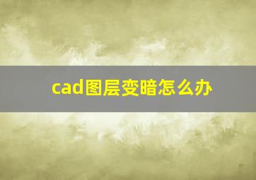 cad图层变暗怎么办