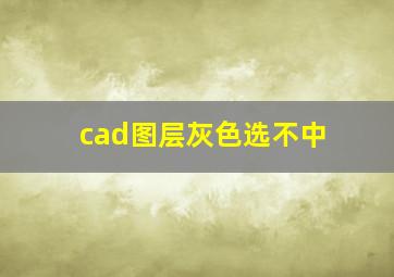 cad图层灰色选不中