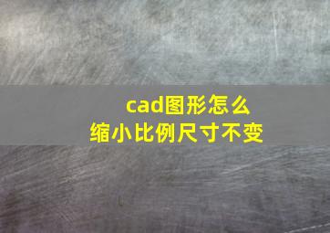 cad图形怎么缩小比例尺寸不变