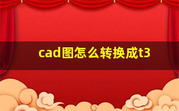 cad图怎么转换成t3