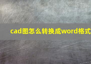 cad图怎么转换成word格式