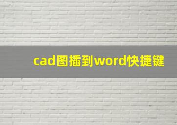 cad图插到word快捷键