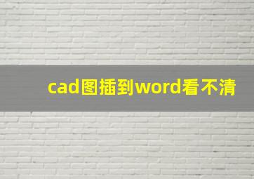 cad图插到word看不清