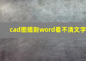 cad图插到word看不清文字