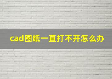 cad图纸一直打不开怎么办