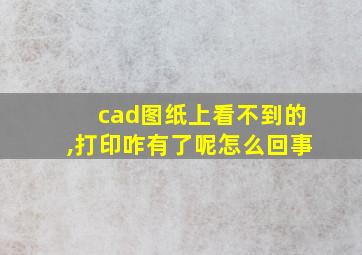 cad图纸上看不到的,打印咋有了呢怎么回事