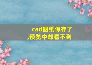 cad图纸保存了,预览中却看不到