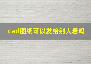 cad图纸可以发给别人看吗