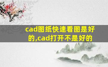 cad图纸快速看图是好的,cad打开不是好的