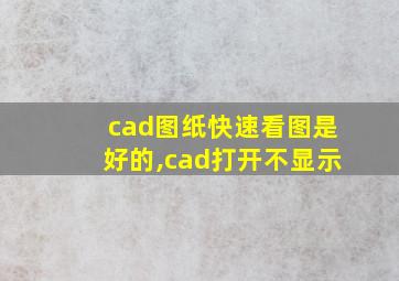 cad图纸快速看图是好的,cad打开不显示