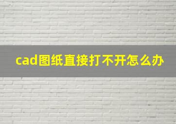 cad图纸直接打不开怎么办