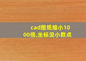 cad图纸缩小1000倍,坐标没小数点