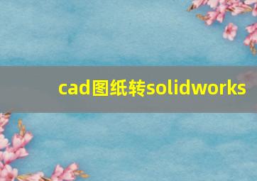 cad图纸转solidworks